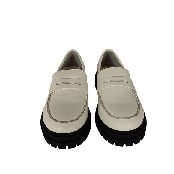 Quince Shoes - Quince Women Italian Leather Lug Sole Loafer Cream 7.5